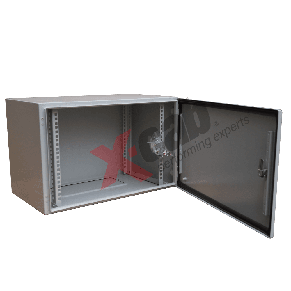 Cabinet metalic de exterior 19", rack de perete, 7U 600x350 mm, IP-55, Xcab "Xcab-BG13980012" — miniatură