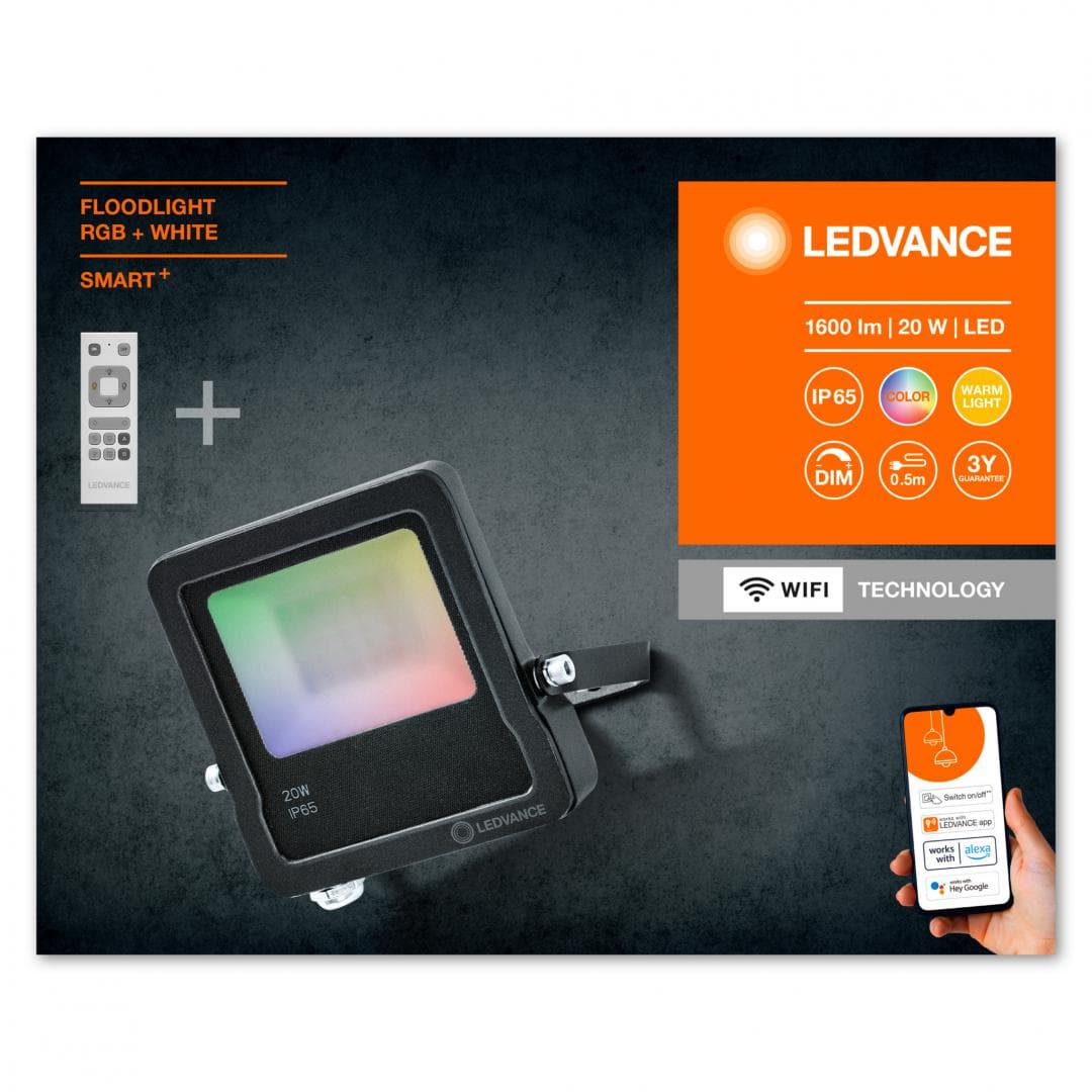 CORPURI de ILUMINAT Osram SMART OUTD WIFI FLOOD20W REM RGBWDGLEDV "000004058075576674"