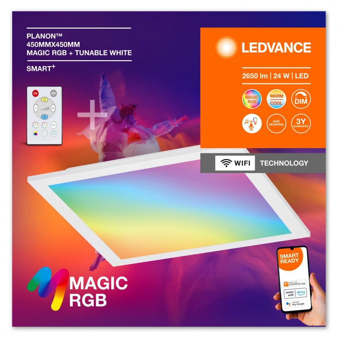 SMARTWIFI PLANON 45X45 MGC RGBTW RCLEDV "000004099854090394"