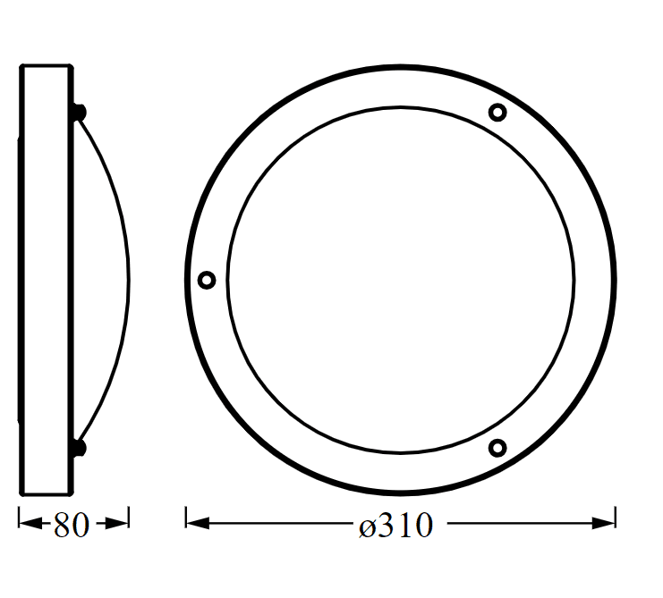 CORPURI de ILUMINAT Osram BATH CLASSIC ROUND 31CM IP44 E27 CHLEDV "000004099854103353" — miniatură