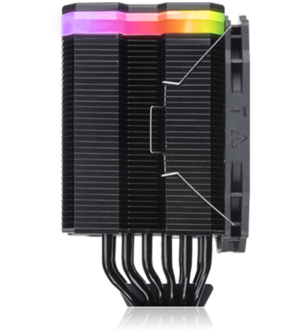 Cooler Raijintek "MYA RBW", skt. universal, racire cu aer, ventilator 120 mm, 1400 rpm, inaltime cooler 163mm, 6 heatpipe, iluminat RGB "0R10B00094" — miniatură