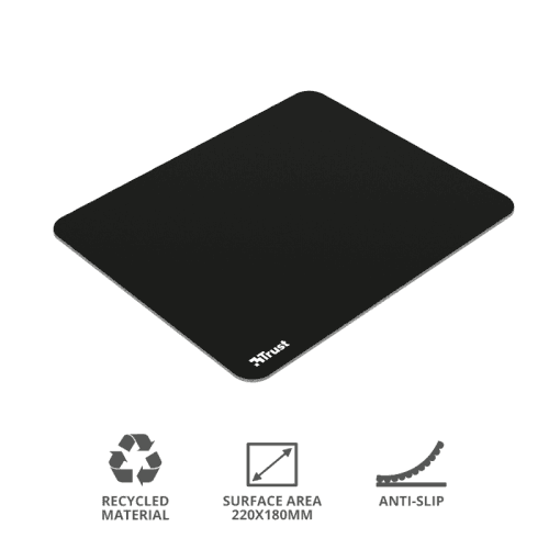 PAD Trust ECO MOUSE PAD 180 x 220 mm, Rubber + Cotton, black "21051"