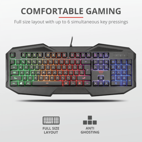 TASTATURI Trust GXT 830 RW Avonn Gaming Keyboard - black "21621"