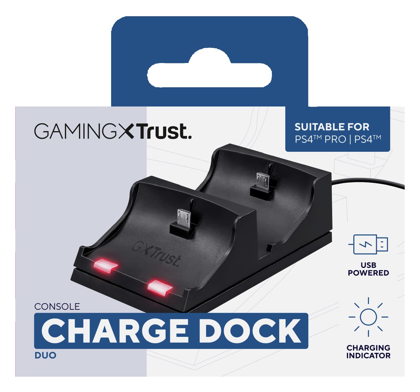 GAMEPAD si VOLAN Trust GXT 235 Duo Charging Dock for PS4 "21681" — miniatură