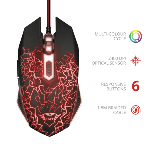 MOUSE Trust - gaming GXT 105 Izza Illuminated Gaming Mouse "21683"
