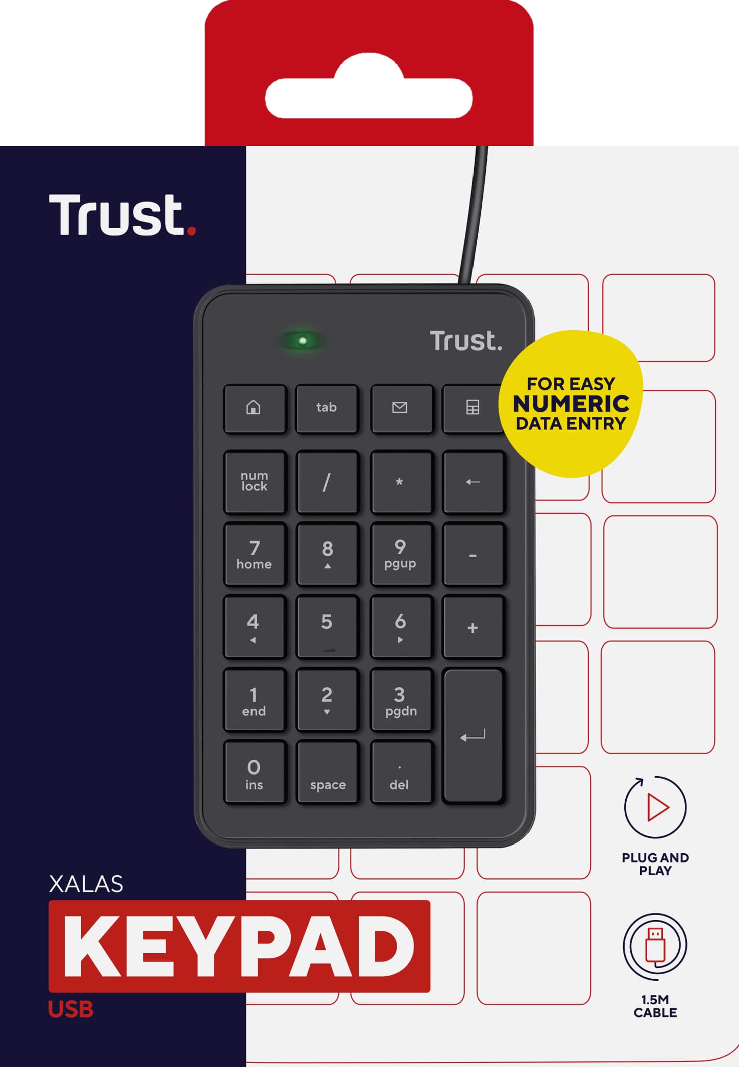 TASTATURI NUMERICE (Key Pad) Trust Xalas USB Numeric Keypad "22221" — miniatură