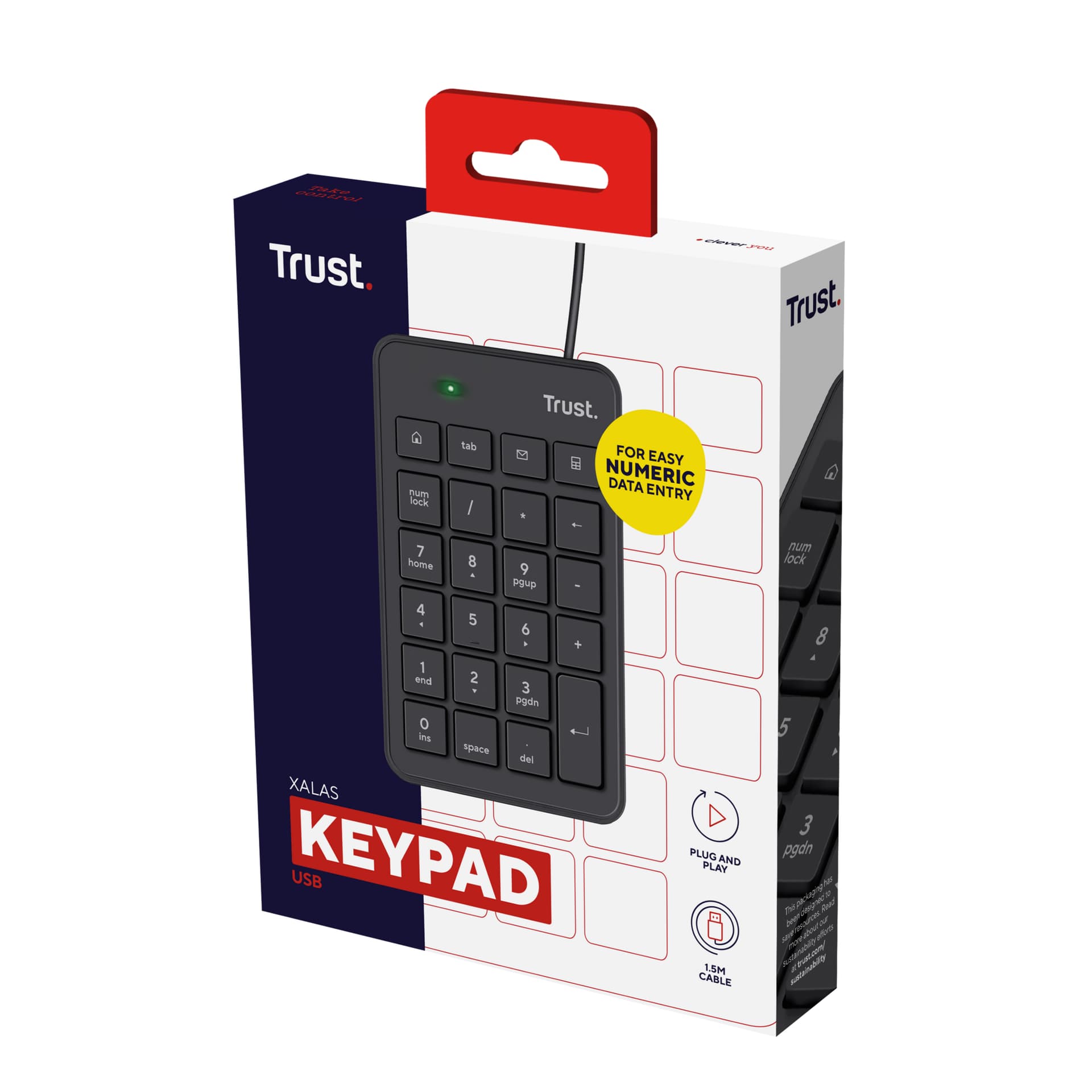 TASTATURI NUMERICE (Key Pad) Trust Xalas USB Numeric Keypad "22221" — miniatură