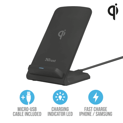ALIMENTATOR SmartPhone la 220V Trust Expo10 Wireless Fast-charging Desk Stand "23069"