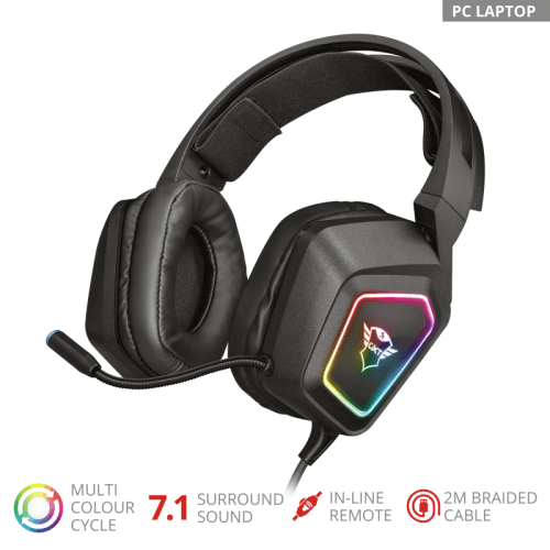CASTI Trust GXT 450 Blizz RGB 7.1 Surround Gaming Headset "23191"