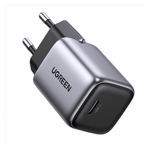 INCARCATOR retea Ugreen, Nexode "CD319" Quick Charge 30W GaN, 1 x USB Type-C 5V/3A, include cablu USB Type-C la USB Type-C 1 m, gri "25257"