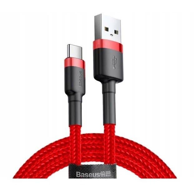 CABLU alimentare si date Baseus Cafule, Fast Charging Data Cable pt. smartphone, USB la USB Type-C 2A, 2m, rosu "CATKLF-C09" - 6953156278226 — miniatură