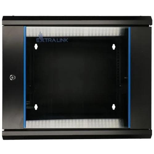 EXTRALINK 6U 600X600 AZH wall-mounted rackmount cabinet swing type black "EX.12929" — miniatură