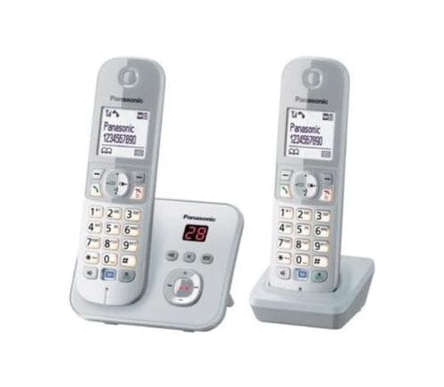 Telefon Panasonic DECT Twin, KX-TG6822GS, robot telefonic, caller ID, argintiu, "KX-TG6822GS"