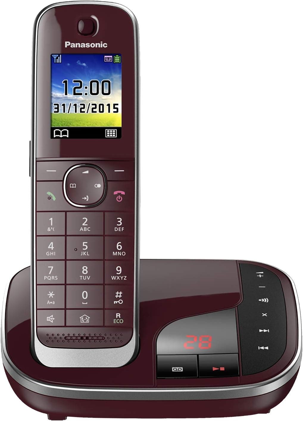 Telefon Panasonic DECT, KX-TGJ320GR, robot telefonic, caller ID, SMS, negru, "KX-TGJ320GR"