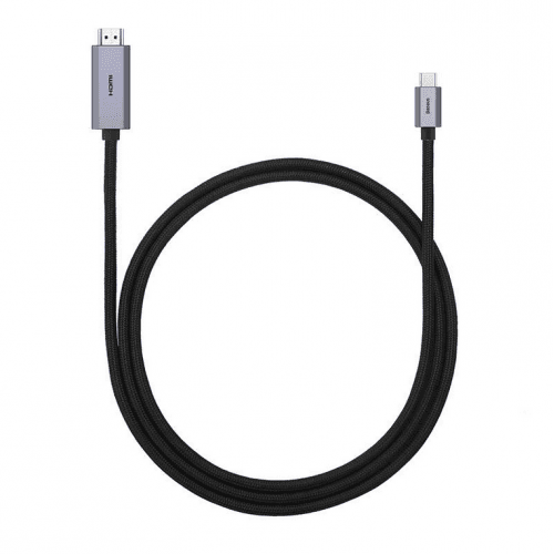 CABLU video Baseus High Definition Graphene,USB Type-C la HDMI (T), versiunea 2.0, rez max 4K UHD (3840 x 2160) 60 Hz, conectori auriti, 2m, negru "WKGQ010101" - 6932172608125 — miniatură