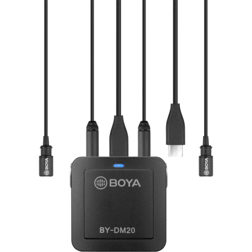 Boya Kit lavaliera dubla, 2x 1,90m, USB-C + Jack 3.5 pentru PC, iOS si Android "BY-DM20"