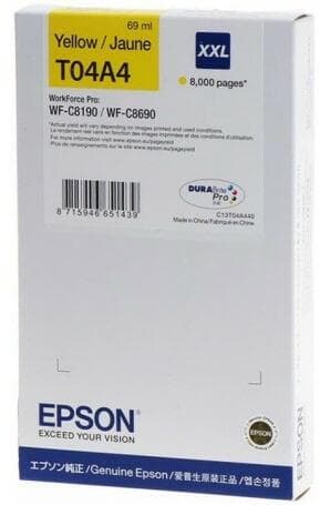 Cartus Cerneala Original Epson Yellow, T04A440, pentru WorkForce WF-C8190|WF-C8690, 8k, incl.TV 1.2incl.TV,  "C13T04A440"