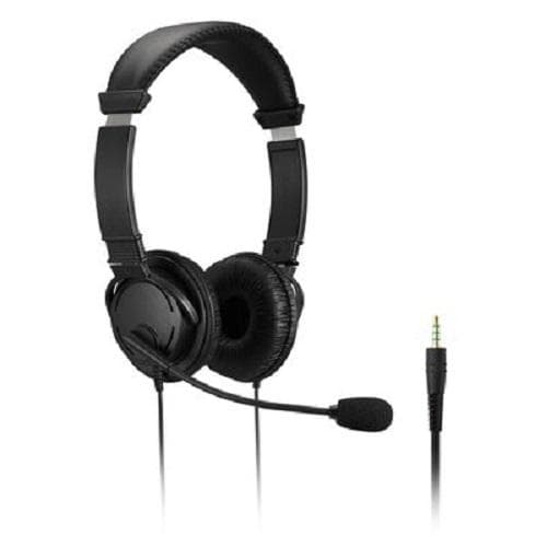 CASTI Kensington, cu fir, standard, utilizare multimedia, call center, microfon pe casca, noise-canceling, conectare prin jack 3.5mm, cablu 1.8m, negru, "K33597WW"
