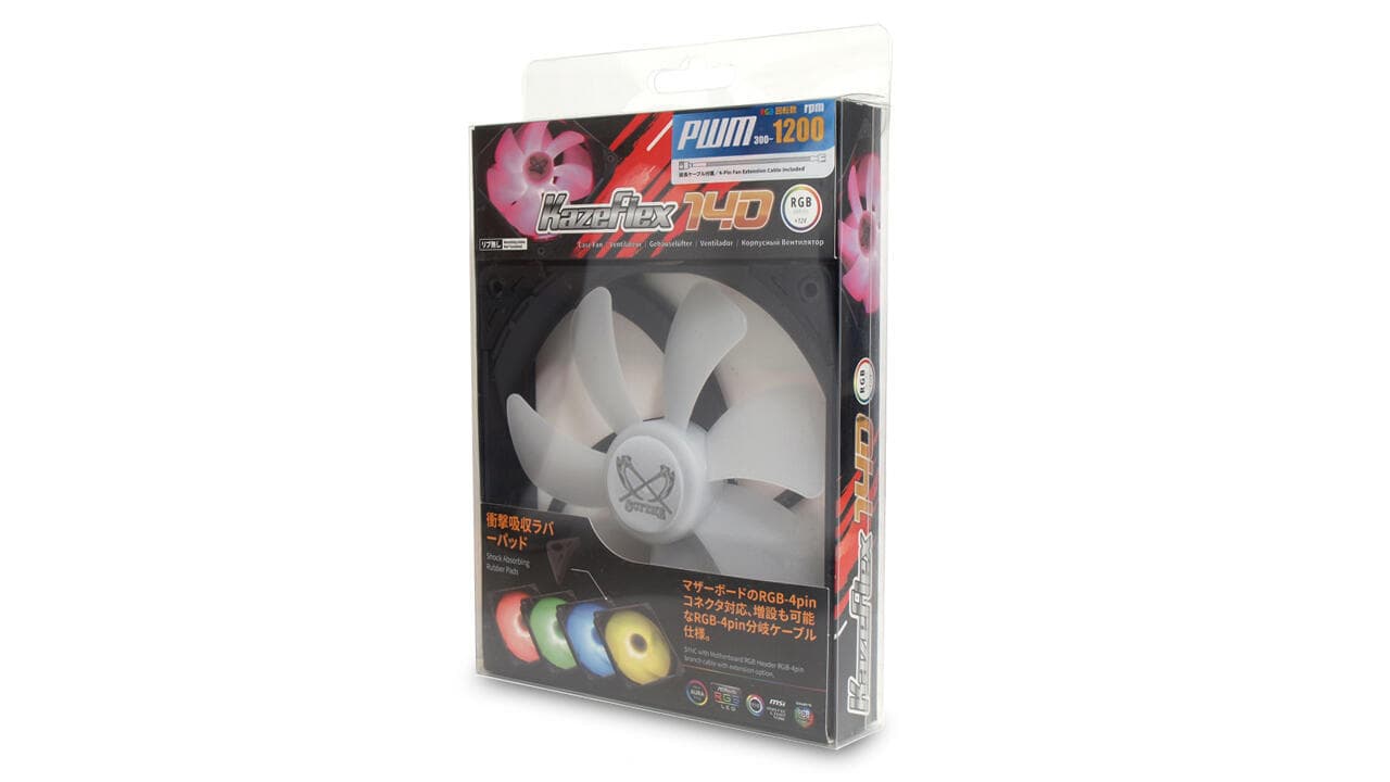 VENTILATOR Scythe, 140 mm 1200 rpm, LED RGB, conector 4 pin, "KF1425FD12SR-P" — miniatură