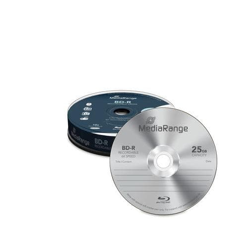 MediaRange BD-R 25GB 6x speed, Cake 10 "MR499"