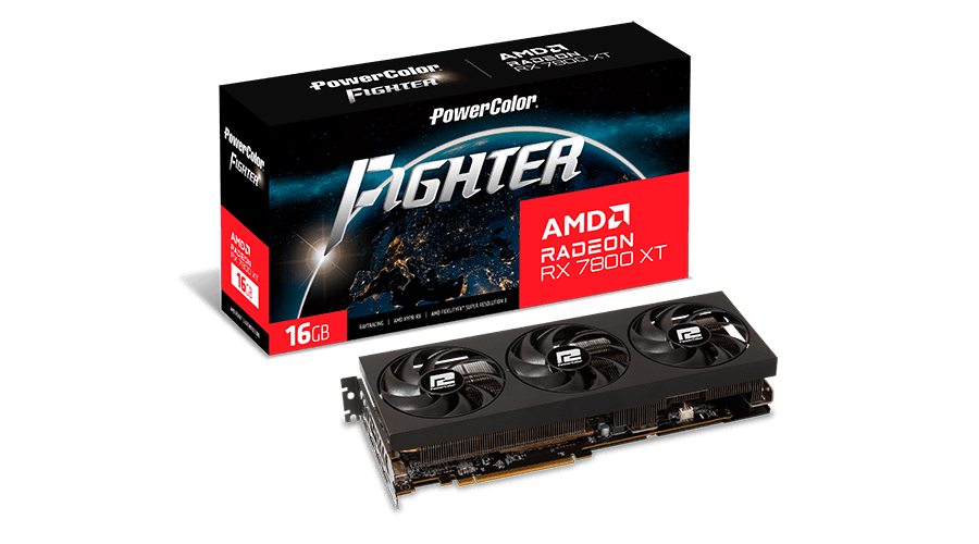 PLACI VIDEO Power Color PW Fighter AMD Radeon RX 7800 XT 16GB "RX7800XT 16G-F/OC"
