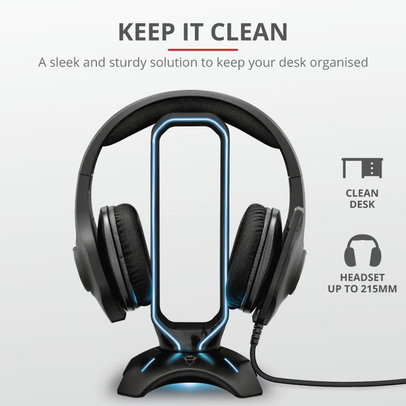 CASTI. Trust - accesorii GXT 265 Cintar RGB Headset Stand "TR-23647" — miniatură
