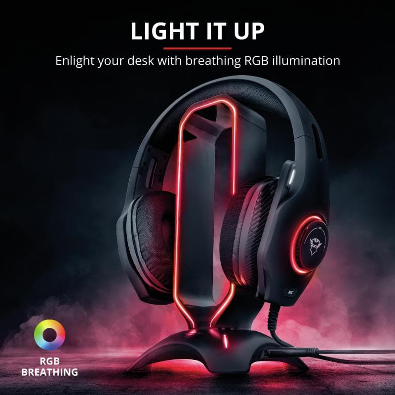CASTI. Trust - accesorii GXT 265 Cintar RGB Headset Stand "TR-23647" — miniatură