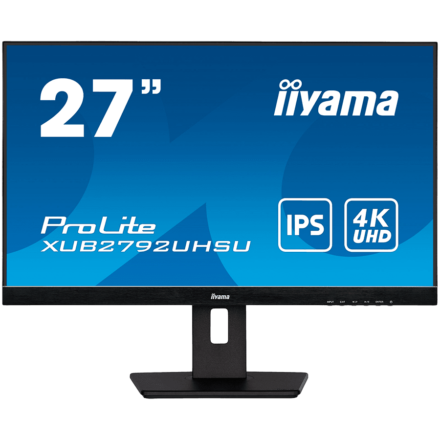 MONITOARE Iiyama 27" ETE IPS-panel, 3840x2160 UHD, 4ms, 15cm height adj. stand, 300cd/m2, DVI, HDMI, DisplayPort, Speakers, USB-HUB 2x 3.0 "XUB2792UHSU-B5"