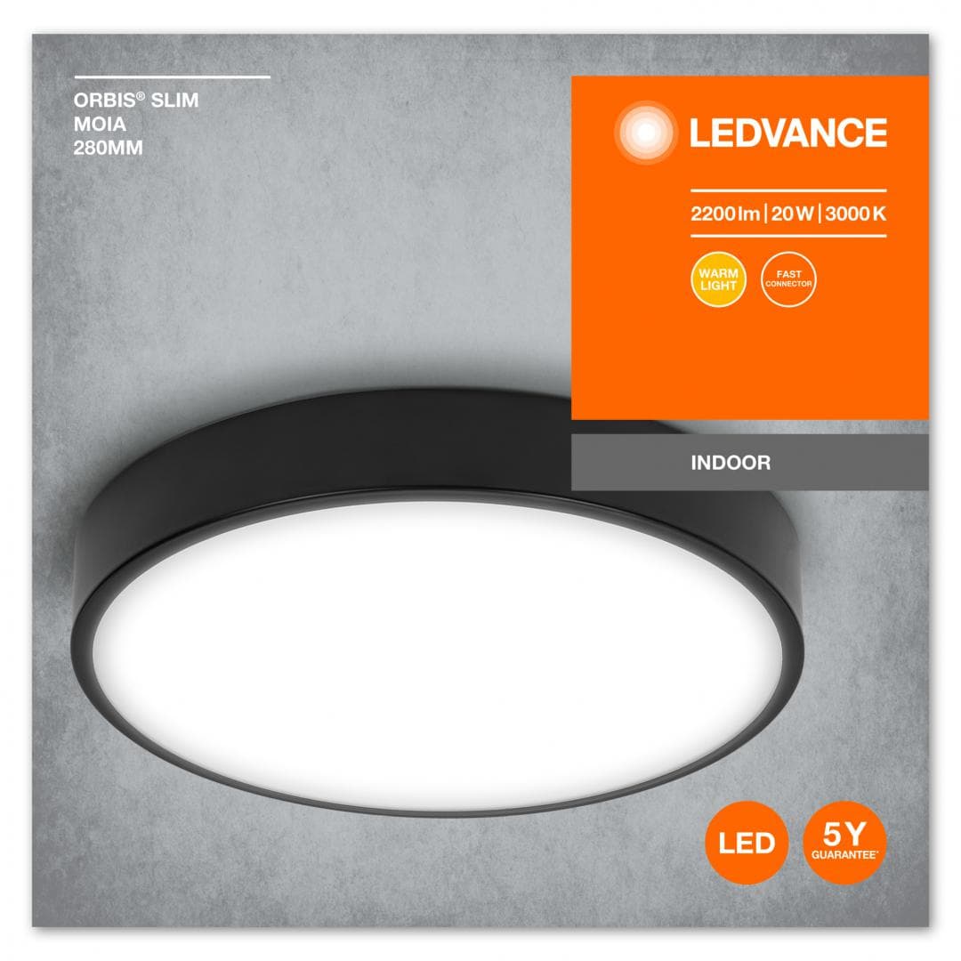 CORPURI de ILUMINAT Osram ORBIS SLIM MOIA 280MM 20W 830 BK LEDV "000004099854092442"