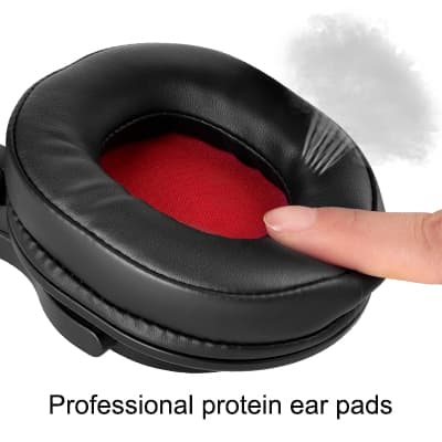 Casca OneOdio cu fir detasabil, tip over ear, utilizare profesionala, DJ, conectare prin Jack 3.5 mm | Jack 6.35 mm, difuzor 40 mm, impedanta 32 Ohm, negru | rosu, "A71-Red" — miniatură