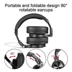 Casca OneOdio cu fir detasabil, tip over ear, utilizare profesionala, DJ, multimedia, conectare prin Jack 3.5 mm|Jack 6.35 mm,difuzor 40 mm,impedanta 32 Ohm, negru "A71M-Black" — miniatură