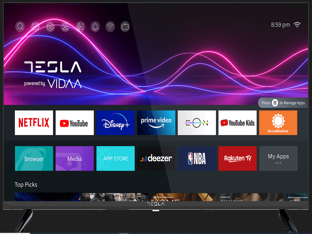 TELEVIZOAR Tesla 32M325BHS, VIDAA OS, 81cm, HD, blackDVB-T2/C/S2, 270 cd/m2, CI+, VESA 200x100mm "32M325BHS" — miniatură