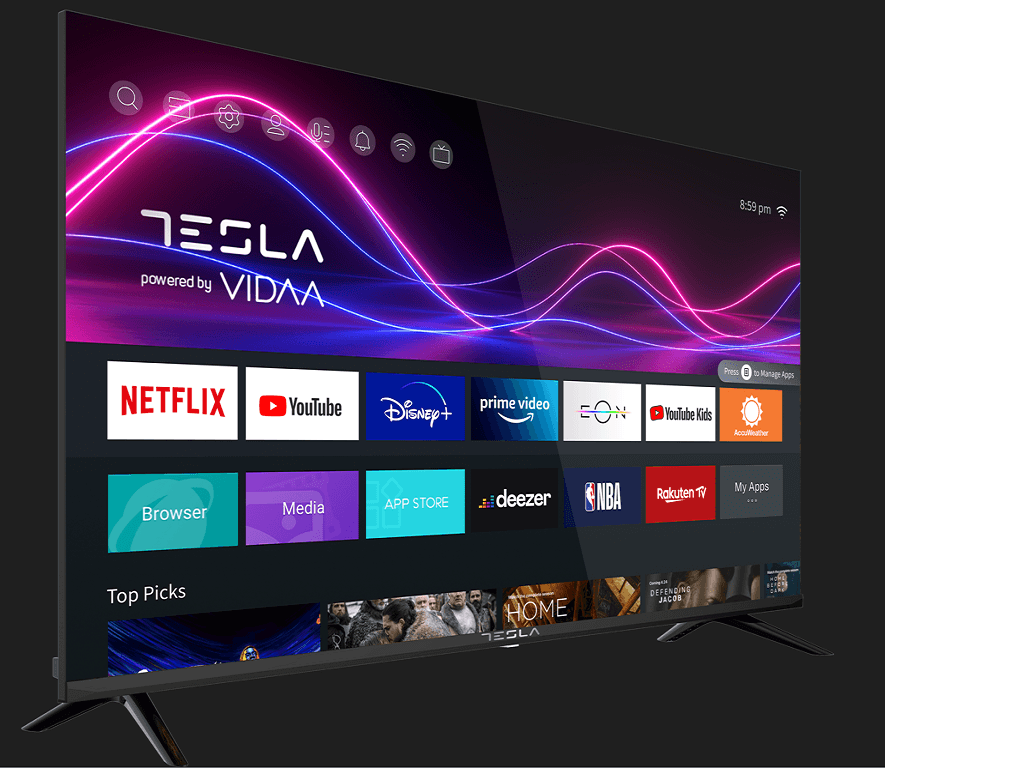 TELEVIZOAR Tesla 43M325BFS, VIDAA OS, 109cm, FHD, blackDVB-T2/C/S2, 310 cd/m2, CI+, VESA 200x200mm "43M325BFS" — miniatură