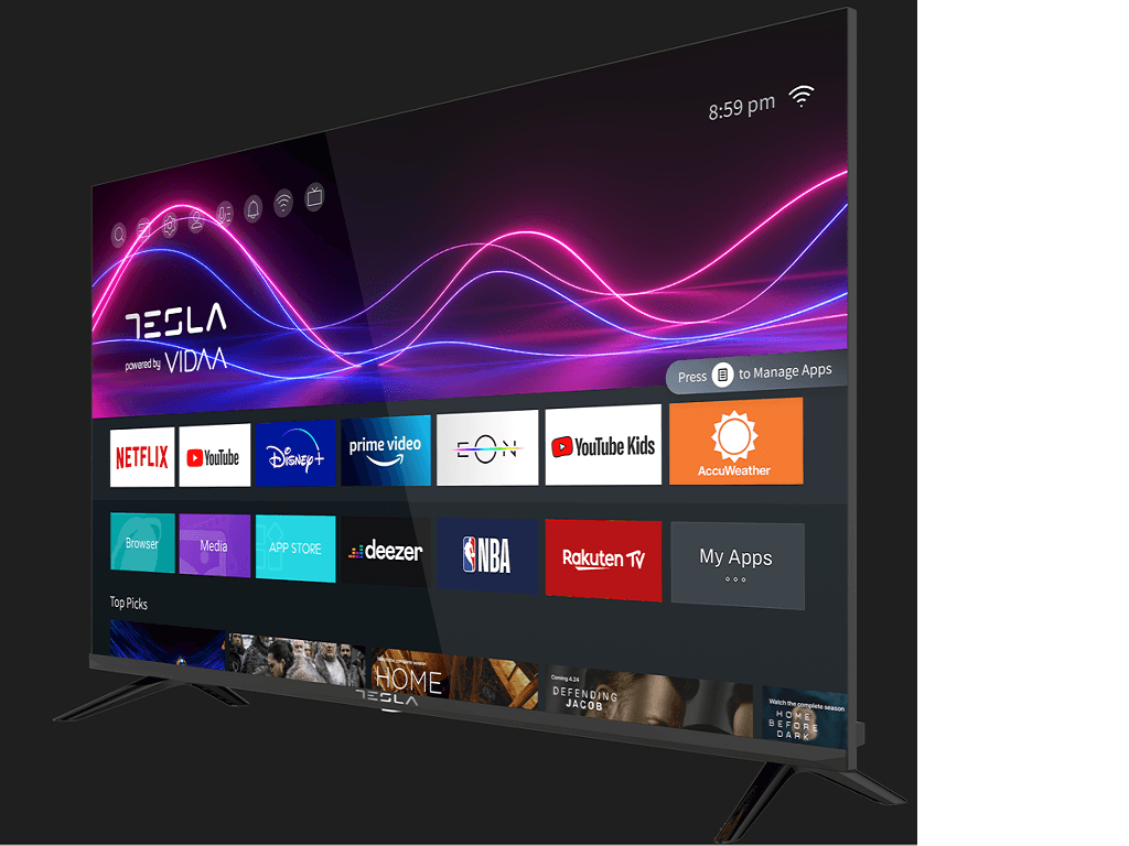 TELEVIZOAR Tesla 43M325BFS, VIDAA OS, 109cm, FHD, blackDVB-T2/C/S2, 310 cd/m2, CI+, VESA 200x200mm "43M325BFS" — miniatură