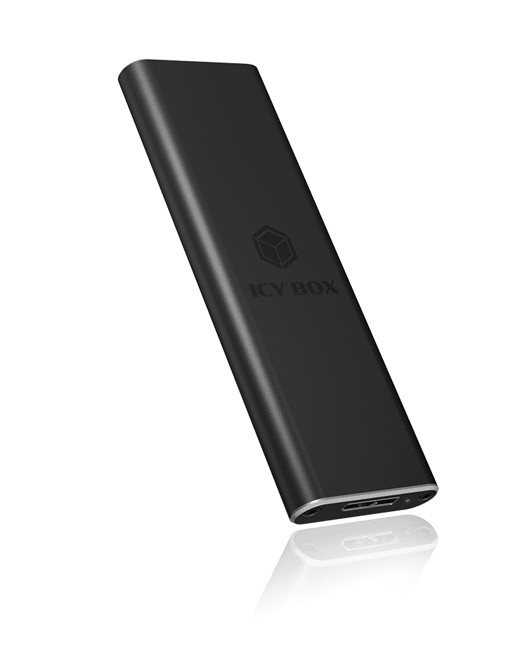 RACK extern Icy Box, pt. SSD, 1 x M.2 SSD la USB 3.0, 22x 42/ 60/ 80 mm, aluminiu, negru, "IB-183M2"