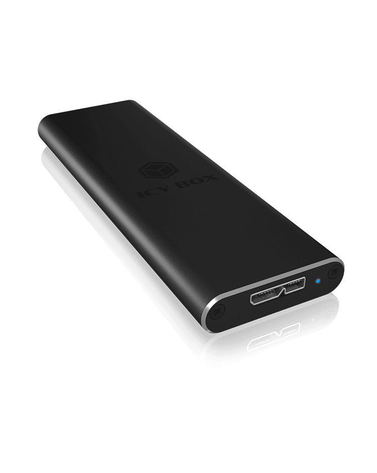 RACK extern Icy Box, pt. SSD, 1 x M.2 SSD la USB 3.0, 22x 42/ 60/ 80 mm, aluminiu, negru, "IB-183M2" — miniatură