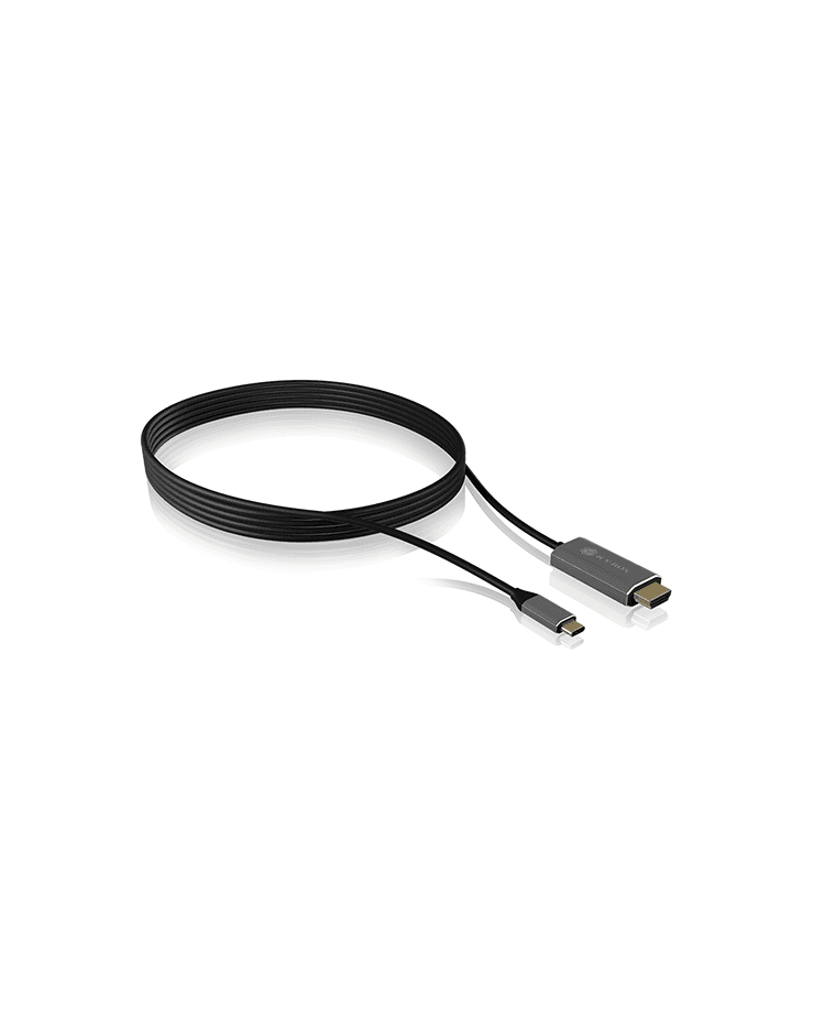 CABLU video Icy Box USB Type-C la HDMI, 1.8m, 4K la 60Hz, aluminiu, argintiu, "IB-CB020-C"
