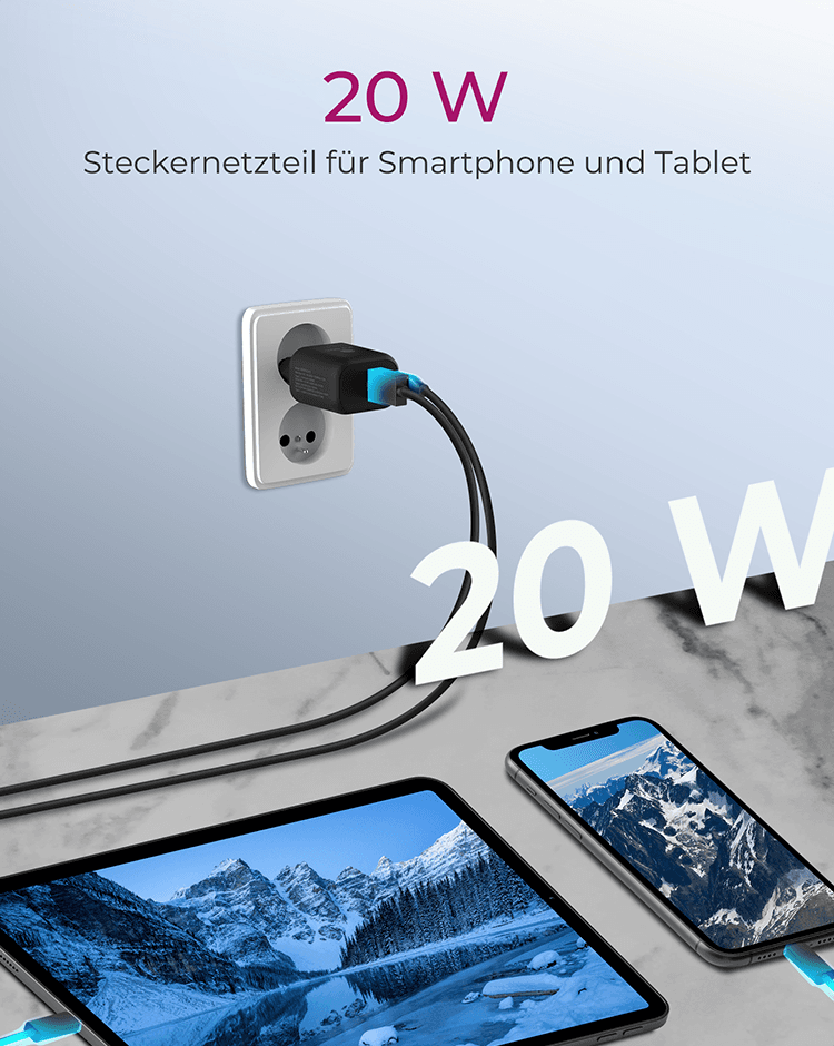 ALIMENTATOR retea 220V Icy Box, universal, 1 x USB-A QC, 1 x USB-C PD 20W, negru, "IB-PS102-PD" — miniatură