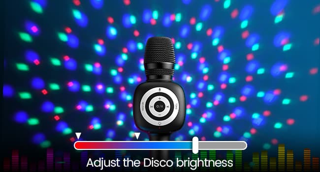 Microfon OneOdio, wireless, conectare prin Bluetooth 5.2, sensibilitate -52 dB, acumulator 1800 mAh, karaoke | Iluminare | 4 moduri voce, negru, "Bopmen-Star-10-Black" — miniatură