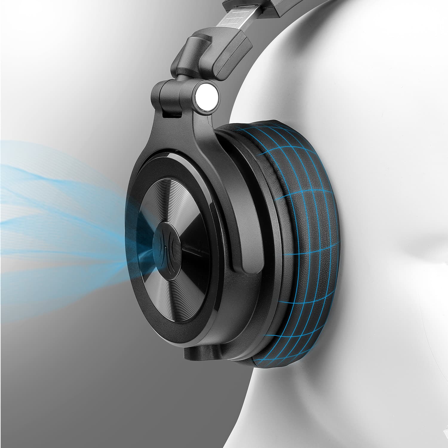 Casca OneOdio cu fir detasabil, tip over ear, utilizare profesionala, multimedia, conectare prin Jack 3.5 mm | Jack 6.35 mm, difuzor 50 mm, impedanta 32 Ohm, negru, "Monitor-40" — miniatură