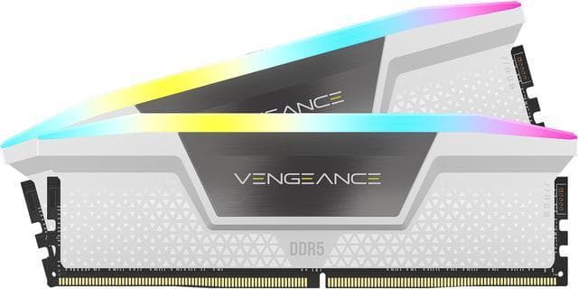 DDR Corsair CR VENGEANCE RGB 32GB (2x16GB) DDR5 CL40 "CMH32GX5M2B5600C40W" — miniatură