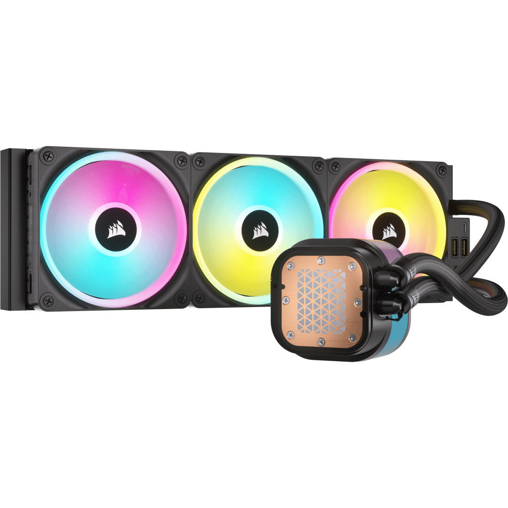 Cooler Corsair "iCUE LINK H150i&nbsp;", skt universal, racire cu lichid, ventilator 120 mm x 3, 2400 rpm, iluminat RGB, "CW-9061008-WW" — miniatură