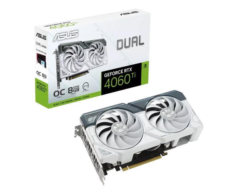 PLACA VIDEO Asus VGA PCIE16 RTX4060TI 8GB GDDR6/DUAL-RTX4060TI-O8G-WHITE "DUAL-RTX4060TI-O8G-WHITE"