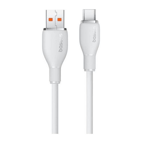 CABLU alimentare si date Baseus Pudding, Fast Charging Data Cable pt. smartphone, USB la USB Type-C 100W, 2m, alb "P10355703221-01" - 6932172634094