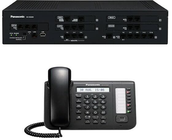 CENTRALE telefonice Panasonic Centrala Telefonica Panasonic KX-NS500NE(6/2/32), hibrid, IP, 1 buc. telefon digital KX-DT521 si 1 buc KX-DT543 "pack.3-NS"