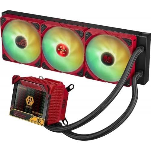 Cooler Asus "ROG RYUJIN III 360 ARGB EVA-02", skt universal, racire cu lichid, ventilator 120 mm x 3, 2200 rpm, iluminat RGB, "ROG RYUJIN III 360 ARGB EVA-02 EDITION" — miniatură
