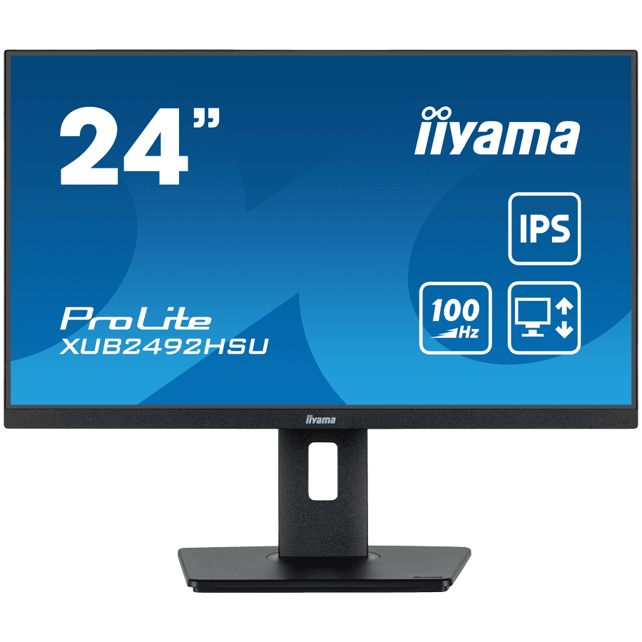 MONITOARE Iiyama LED XUB2492HSU-B6 24" IPS 1920 x 1080 @100Hz 250 cd/m2 1300:1 0.4ms HDMI DP USBx4 height, swivel, tilt, pivot (rotation both sides) "XUB2492HSU-B6"