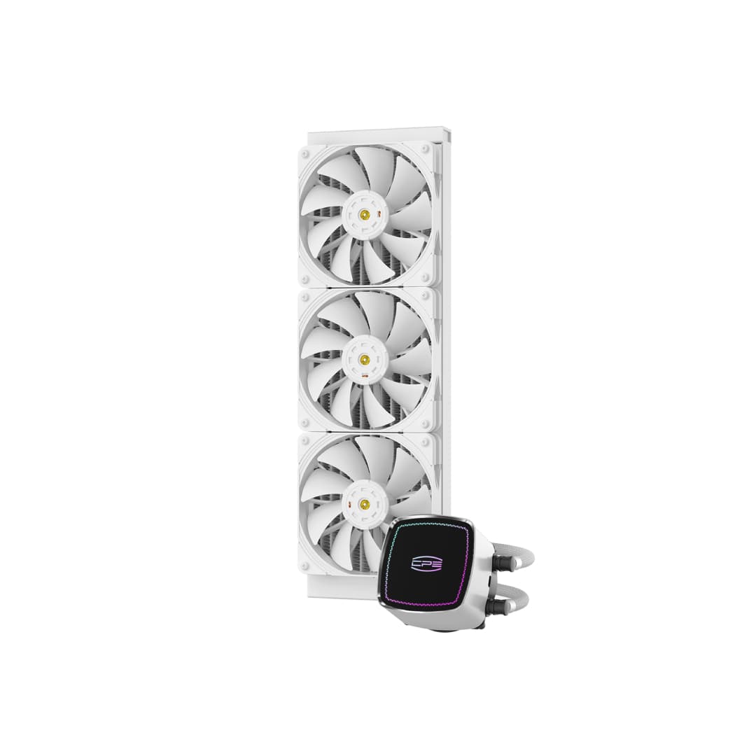 COOLER PCCOOLER, skt. universal, racire cu lichid, vent. 3x120mm, 600-1850rpm, "DE360 WH" — miniatură