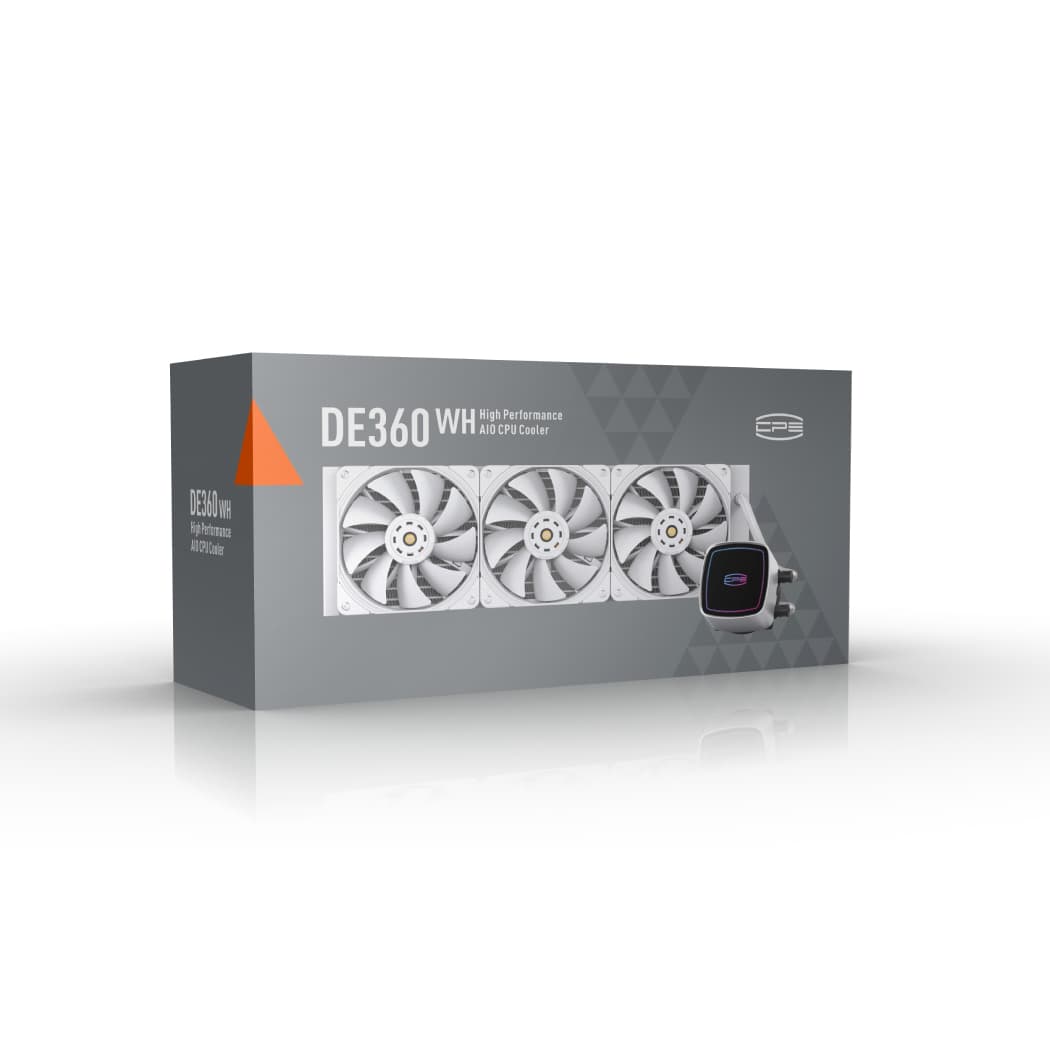 COOLER PCCOOLER, skt. universal, racire cu lichid, vent. 3x120mm, 600-1850rpm, "DE360 WH" — miniatură