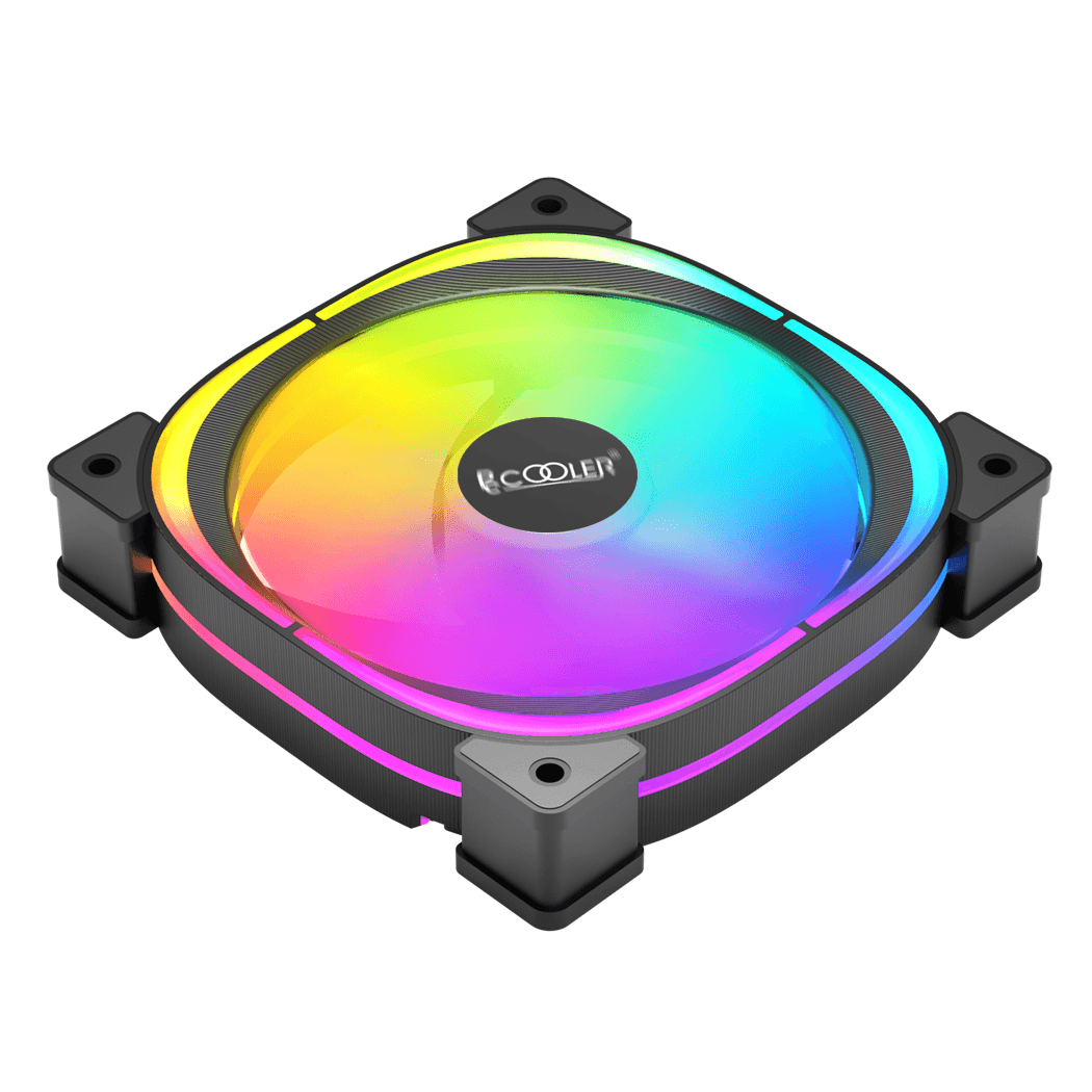 VENTILATOR PCCOOLER, 120mm, 600 - 1500 RPM, LED ARGB, conector 4 pin, "EF120 ARGB B" — miniatură